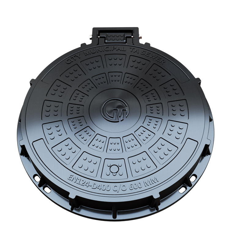 600mm Lockable Round Hinged Manhole Cover